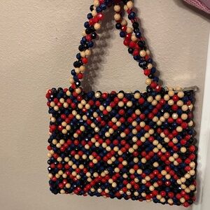 Vintage beaded bag with bold retro geometric design…MADE IN HONG KONG